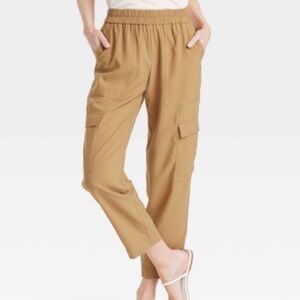 a new day Women’s High-Rise Ankle Cargo Pants Brown Pants XL